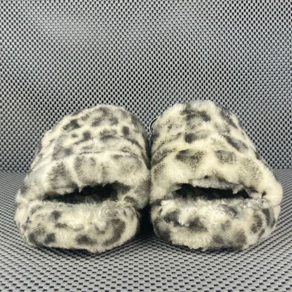 UGG Fluff Yeah Slides Slippers Womens 8 Leopard Animal Print Elastic Slingback - Picture 5 of 12